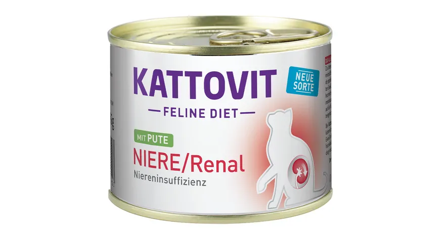 Kattovit Katzennassfutter Feline Diet Niere/Renal mit Pute 185 g