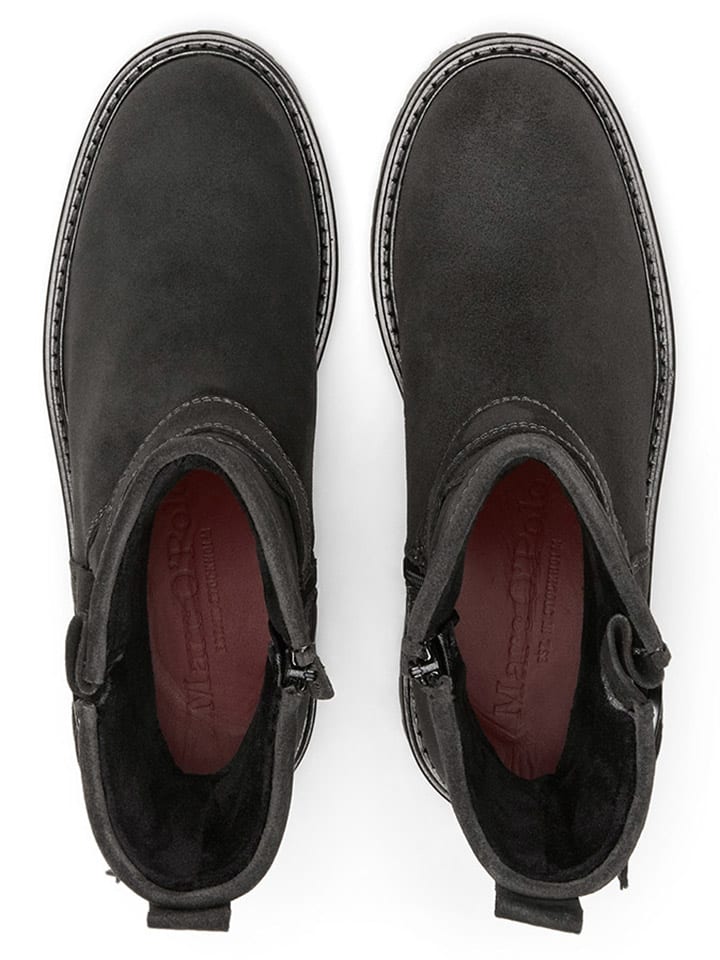 Marc O'Polo Shoes Leder-Boots in Anthrazit günstig kaufen