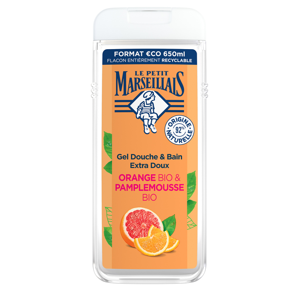 le petit marseillais LE PETIT MARSEILLAIS  DOUCHE EXTRA DOUXORANGE BIO & PAMPLEMOUSSE BIO 650 ML Gel Douche