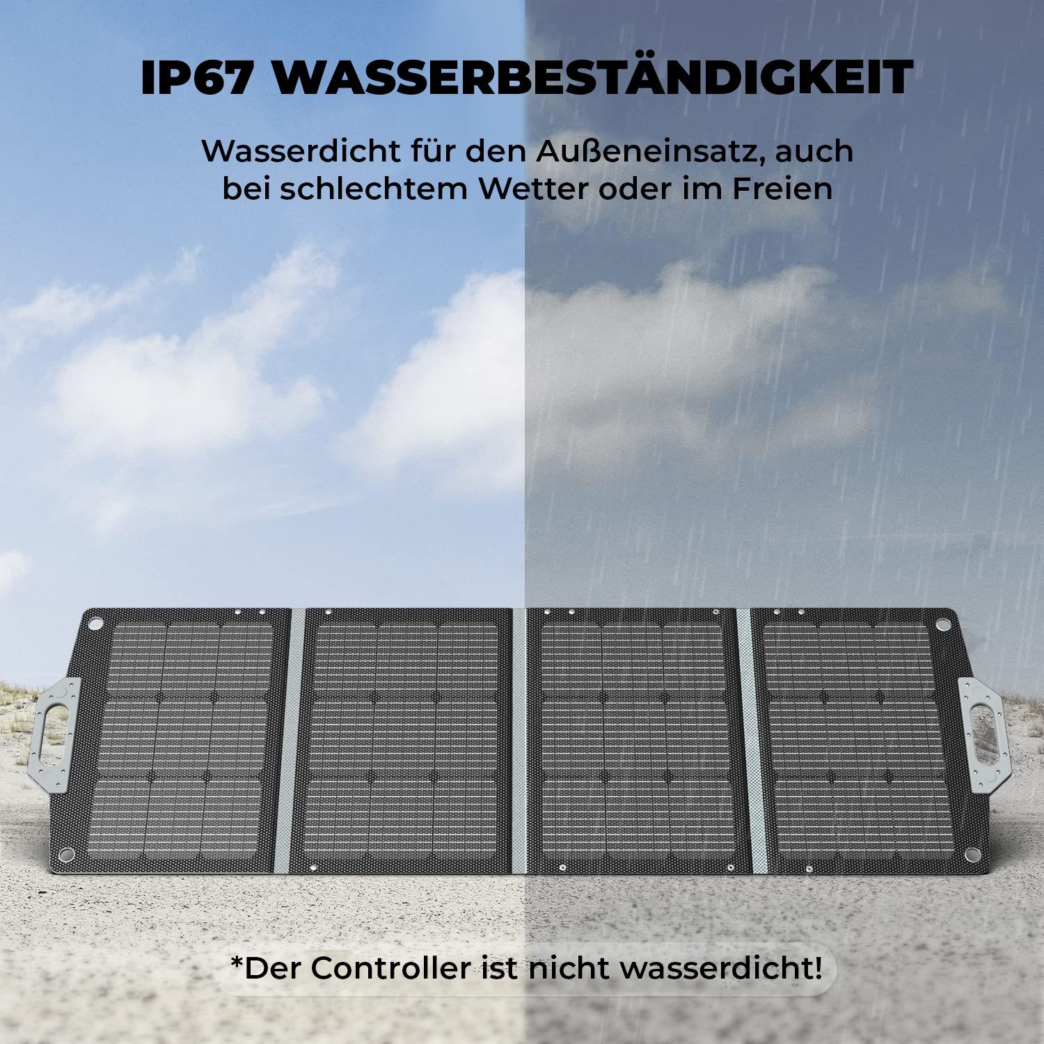 POCOSOLR Solarmodul 120W Solar Panel - Tragbar Solarpanels Faltbar Solarmodul PV Modul, 120,00 W, monokristalline Solarzellen, (Inklusive Laderegler und Zubehör, IP67 Wasserdichtigkeit, ETFE langlebiges Solarmodul), Höchste Effizienz und Tragbarkeit