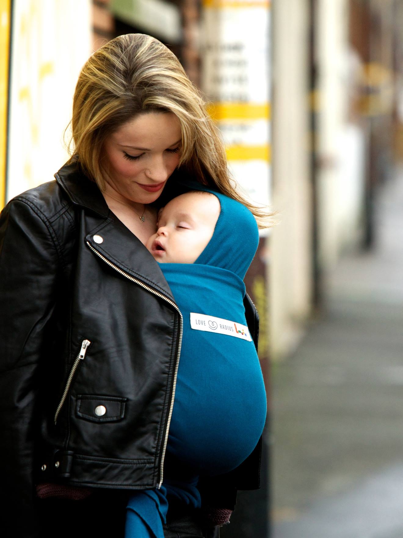 Baby Tragetuch Bio-Baumwolle LOVE RADIUS by JPMBB - blau