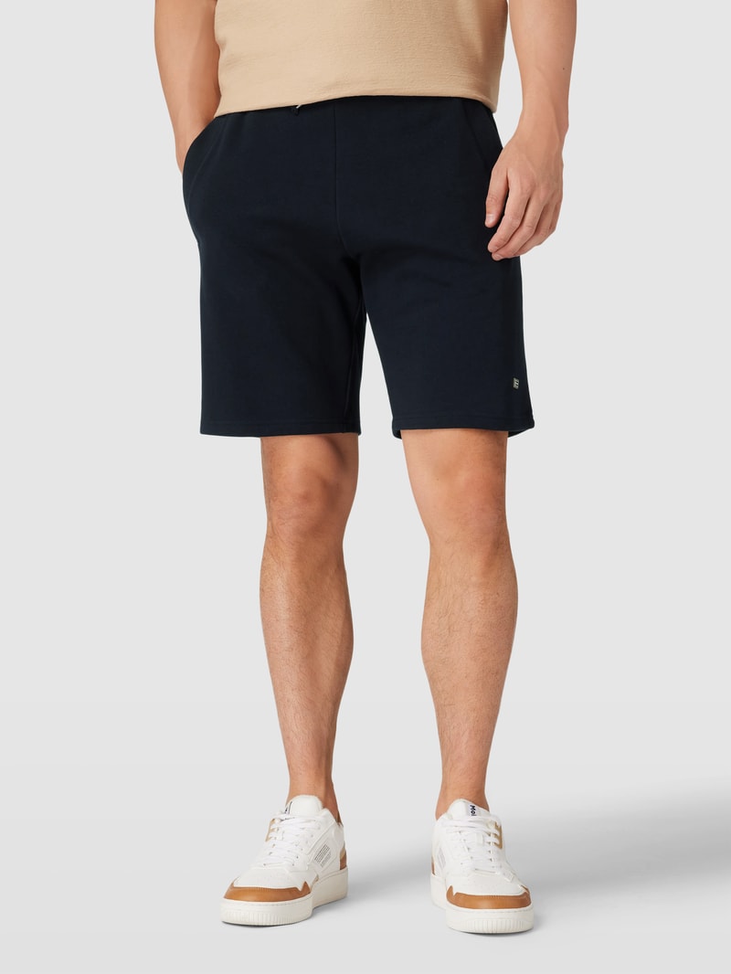 Sweatshorts aus Baumwolle mit Label-Detail in marineblau