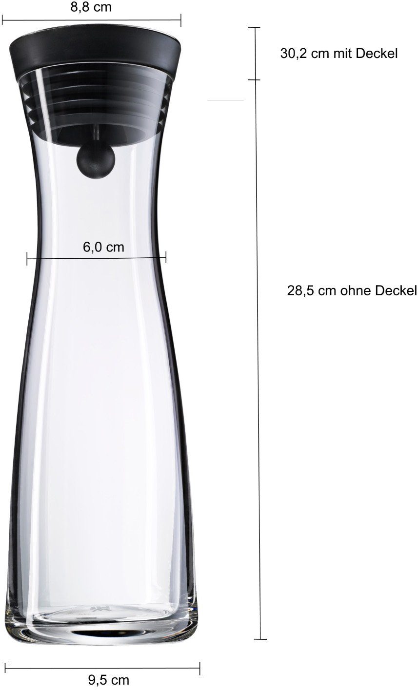WMF Wasserkaraffe Basic, (1-tlg), mit Silikonrand, 1 Liter