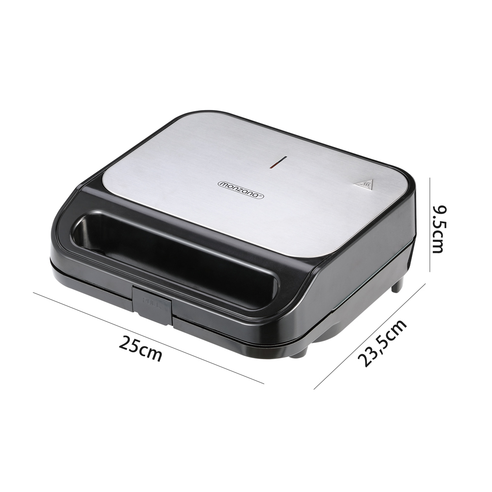 Monzana Kontaktgrill XXL 3in1 Schwarz/Silber 1.000W