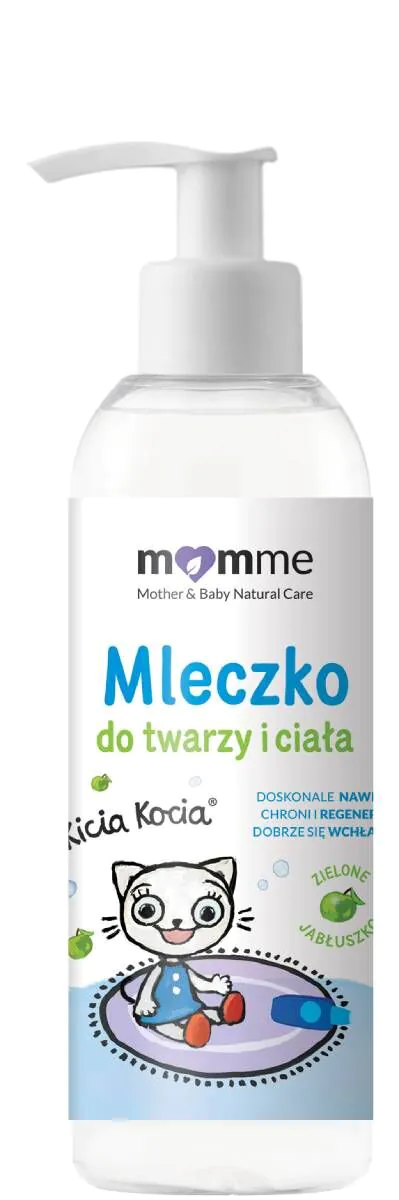 Momme Kitty Cat žaliųjų obuolių veido ir kūno pienelis