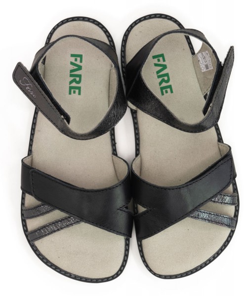 Fare Bare |vA ~ Leder Sandale Benissa ~ Schwarz
