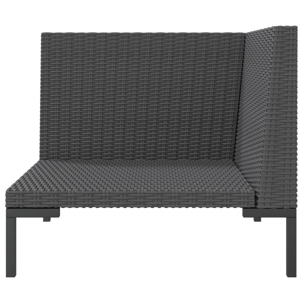 vidaXL Loungesofa Gartensofa mit Kissen Halbrundes Poly Rattan, 1 Teile