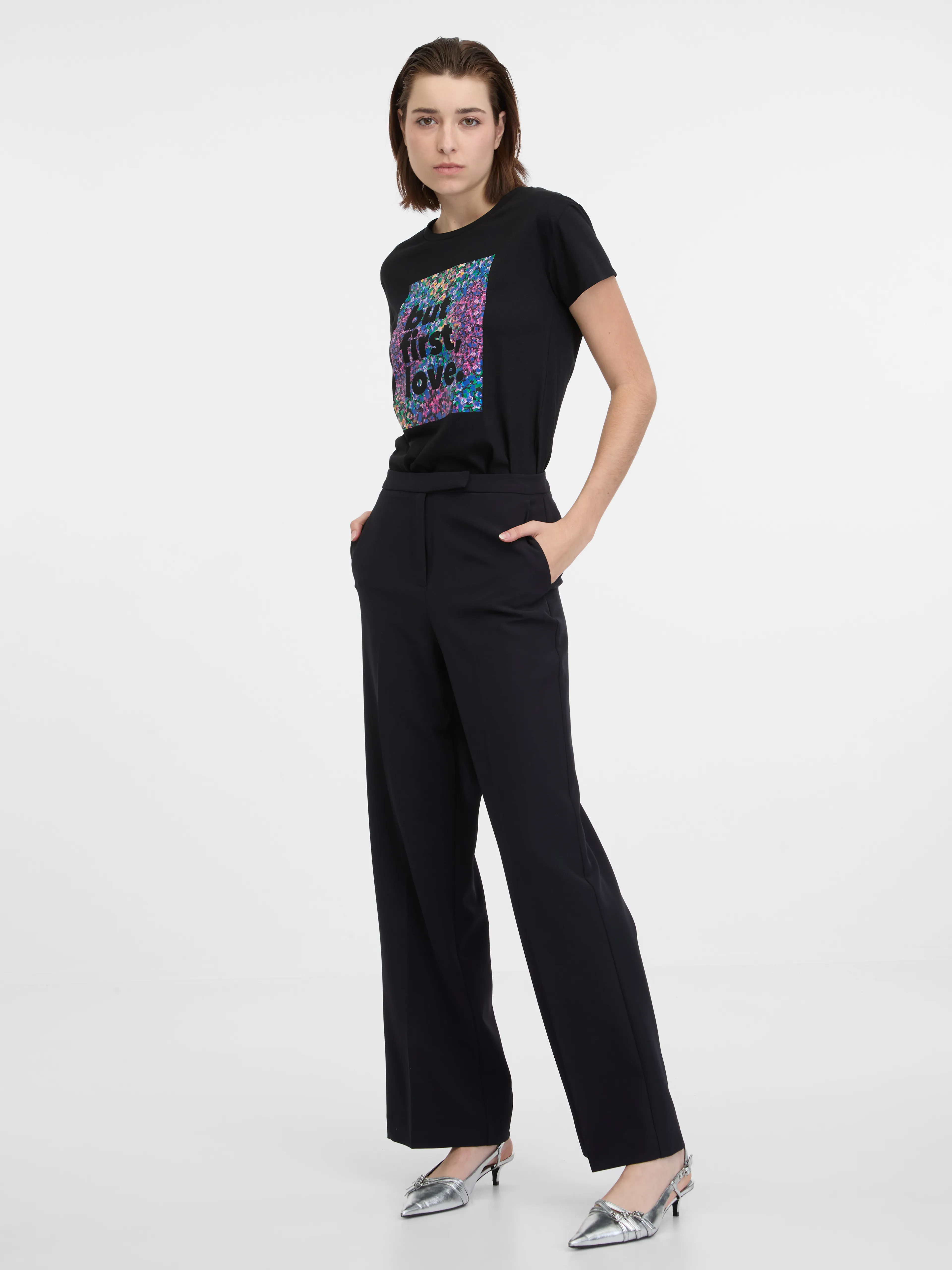 Schwarzes Damen-T-Shirt ORSAY