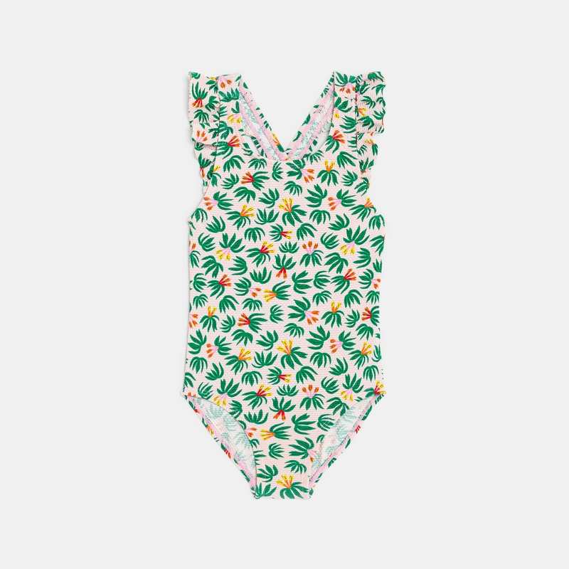 Maillot de bain bébé fille imprimés tropicaux rose Catimini