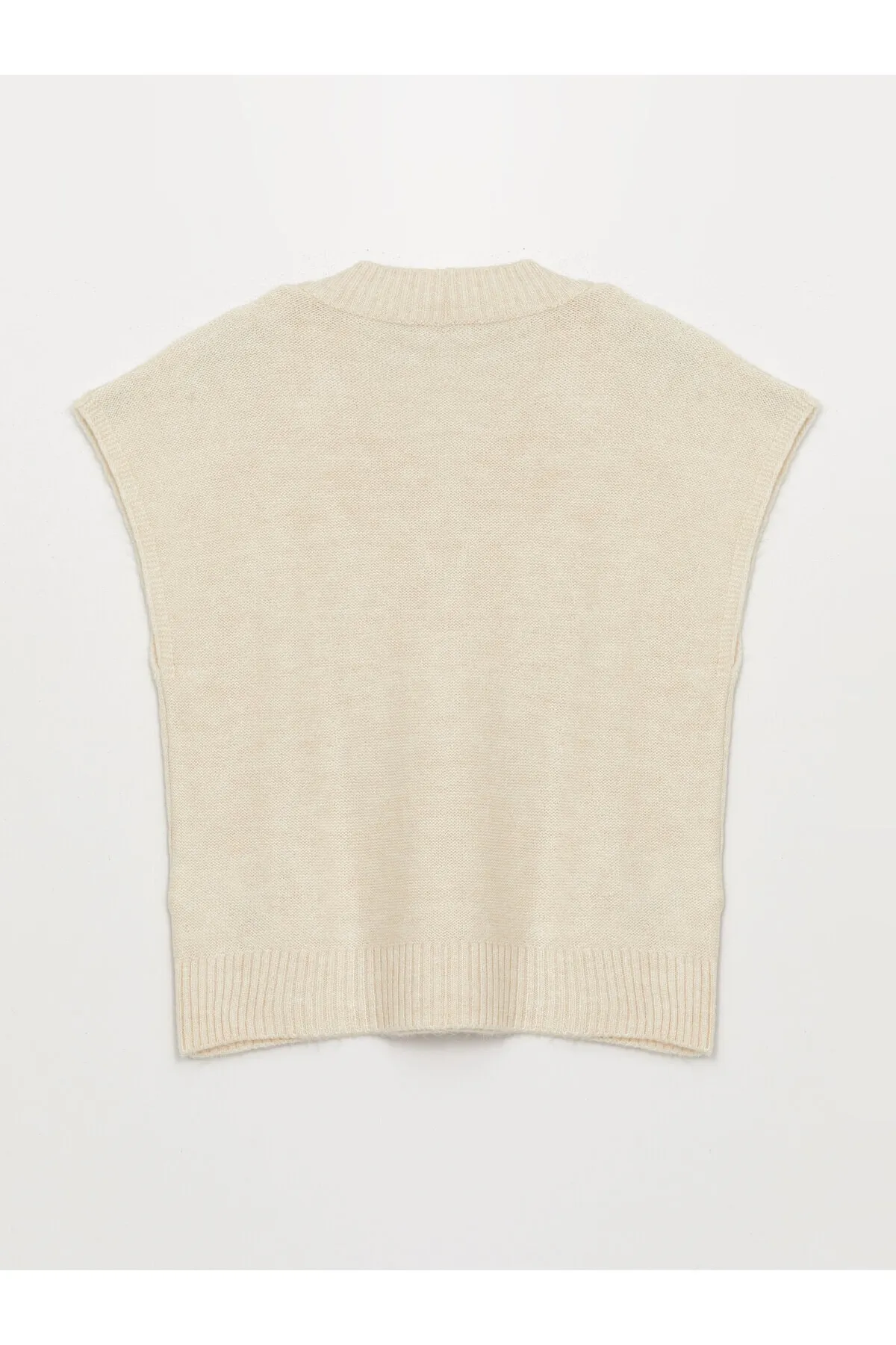 LC Waikiki  Selbstgemusterter Oversize-Strickpullover für Damen mit V-Ausschnitt