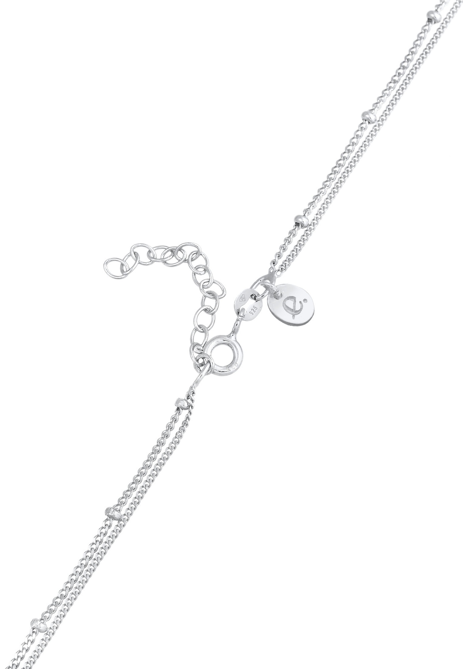 Elli PREMIUM Ženska ogrlica-choker Elli PREMIUM s uzorkom perli i ahatom od 925 sterling srebra