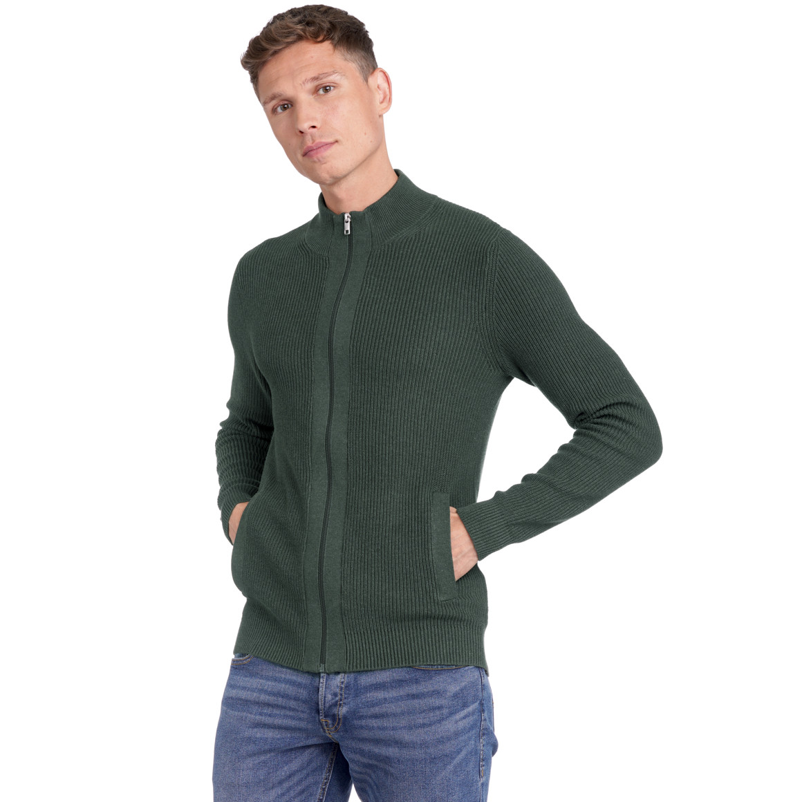 Herren Strickjacke mit Reißverschluss