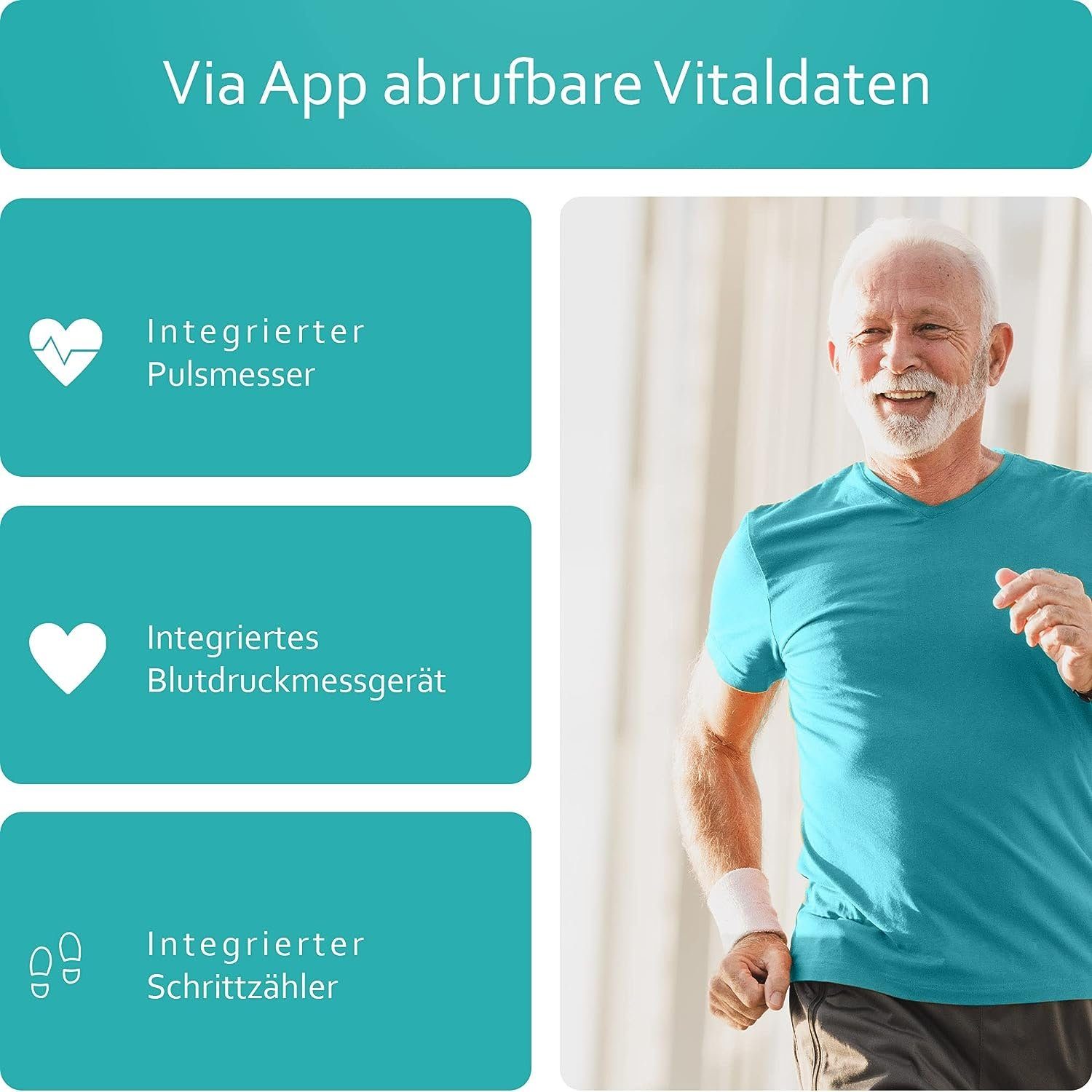 one button phone Notrufuhr mit GPS-Ortung und Telefonfunktion, SOS-Knopf für Senioren Smartwatch