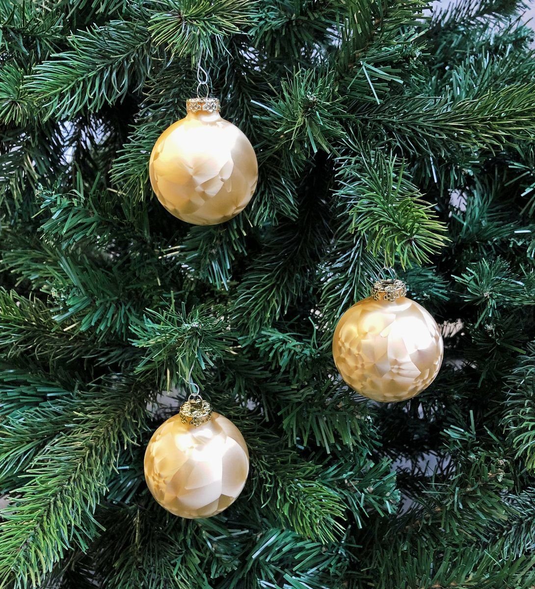 Thüringer Glasdesign Christbaumschmuck JACK 12x Glas Eislack Christbaumkugeln 6cm Thüringer Weihnachtskugeln, echt Glas, teilweise Handarbeit, inkl. praktischer Aufbewahrungsbox