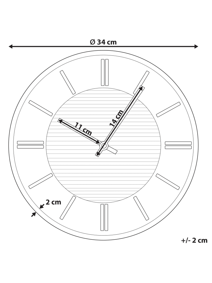 Beliani Wanduhr DAROCA in Weiß/Gold - (W) 34 x (H) 34 x (L) 3 cm günstig kaufen onesize