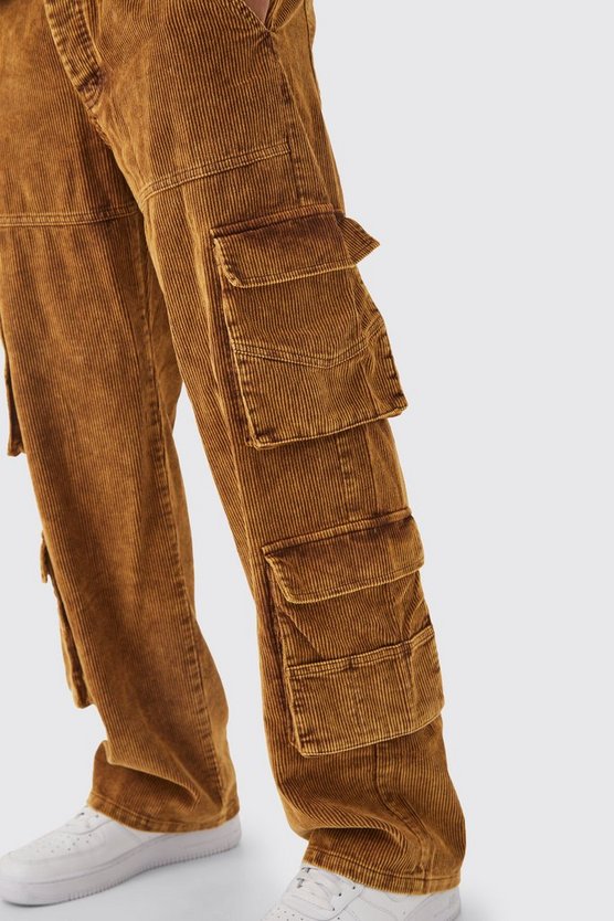 Lockere Cargo-Hose mit Taschen und Acid-Waschung