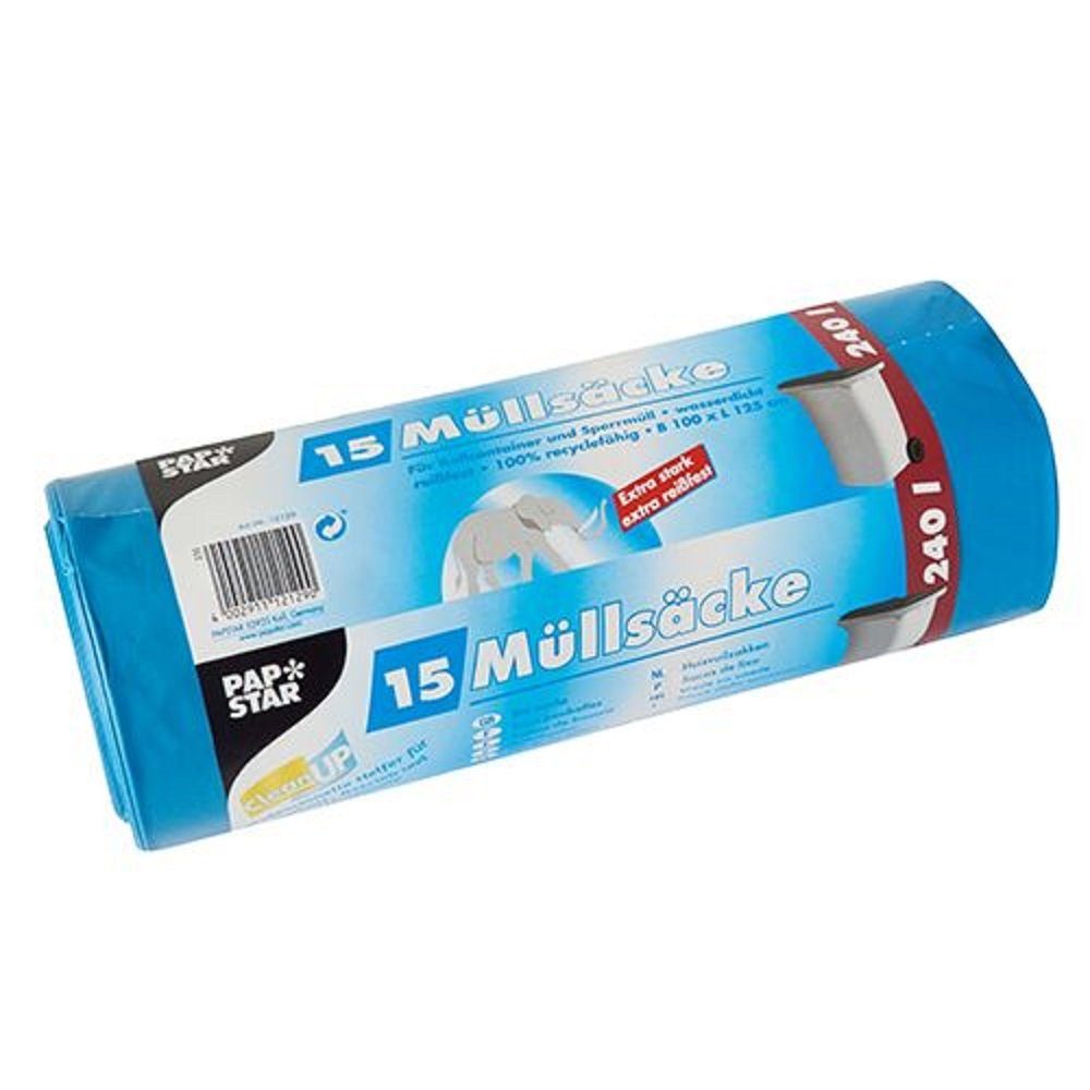 PAPSTAR Müllbeutel PAPSTAR 12129 Müllbeutel 125x100cm blau 240L - 15