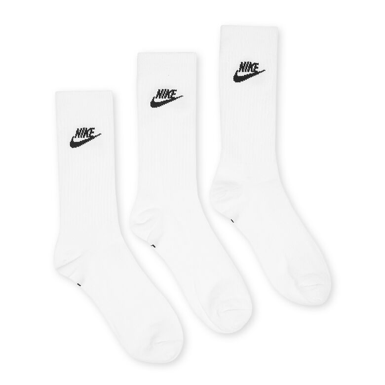 NIKE Sportswear Everyday Essential Crew Socks (3 Pack) white/black