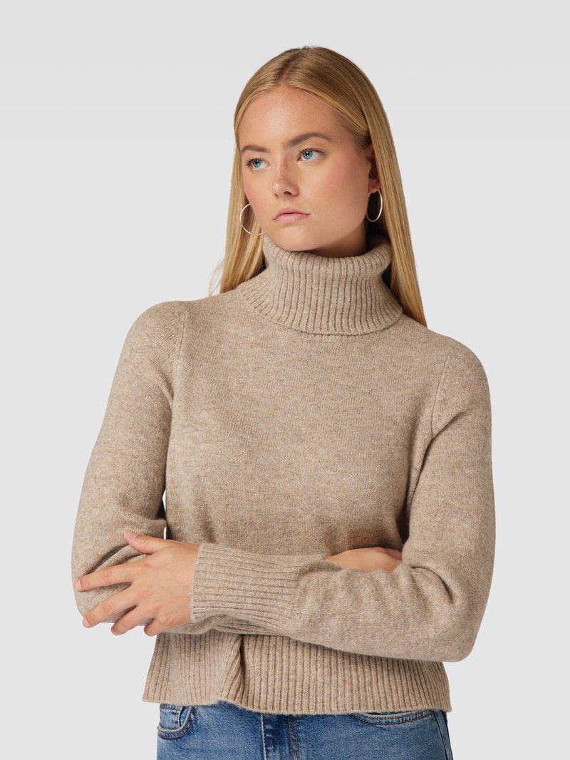 Strickpullover mit Rollkragen 'FRIVA' in sand meliert