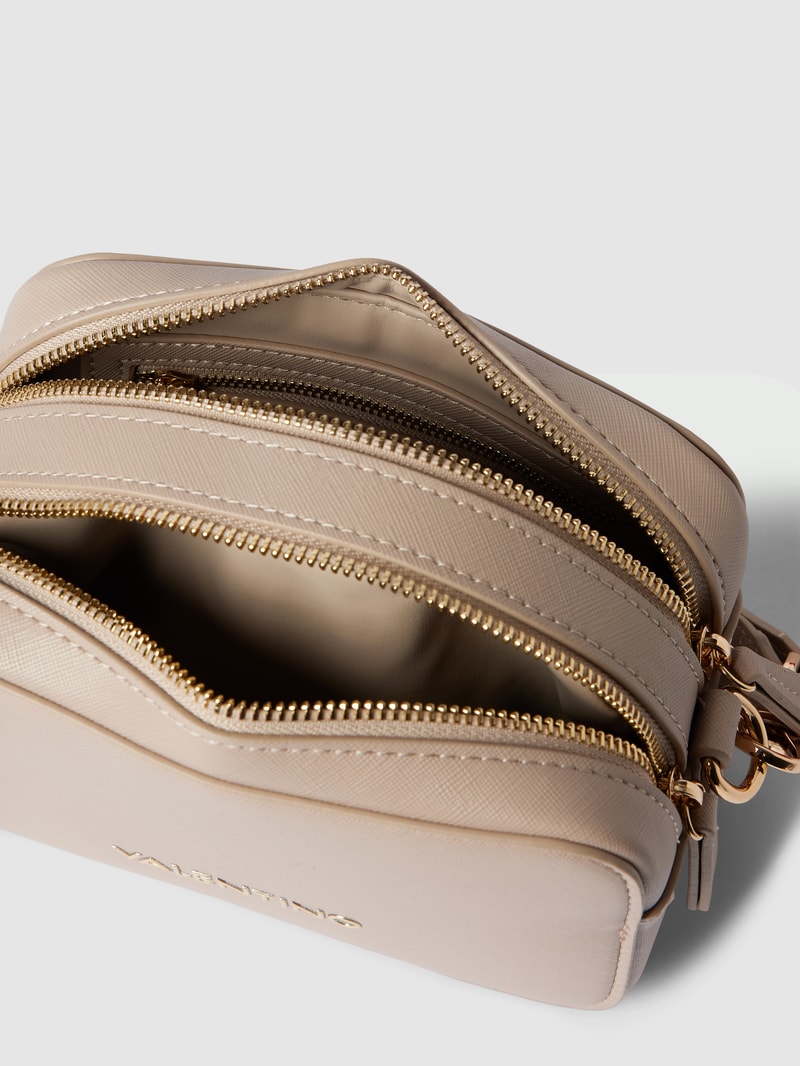 Umhängetasche mit Label-Details Modell 'ZERO' in beige
