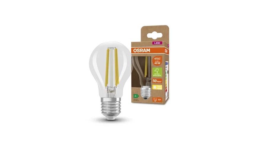 OSRAM Led Lamps Energy Class A Energy Efficiency Filament Classic A 40 CL 2.5 Watt/3000 K E27 FIL