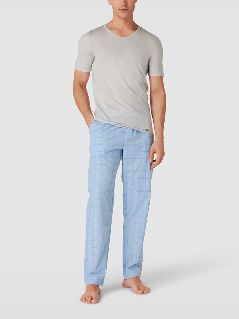 Pyjama-Hose mit Karomuster Modell 'Ian' in hellblau