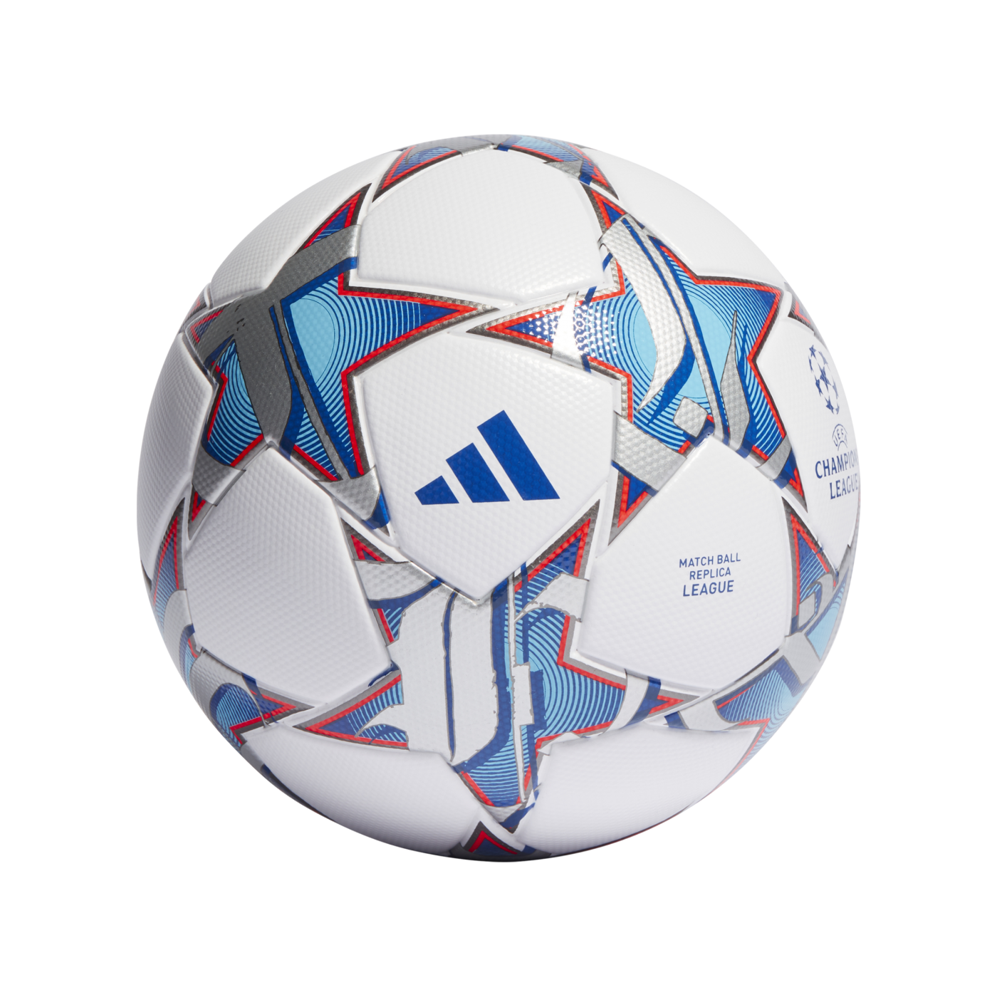 adidas UCL League Trainingsball Weiss Silber Blau