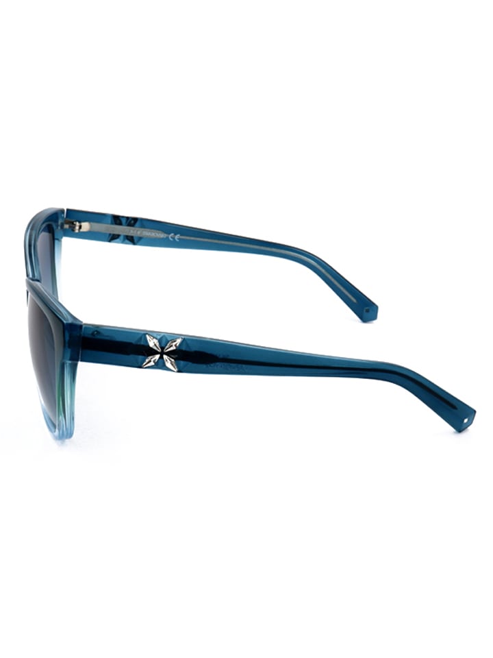 Swarovski Damen-Sonnenbrille in Blau günstig kaufen 59