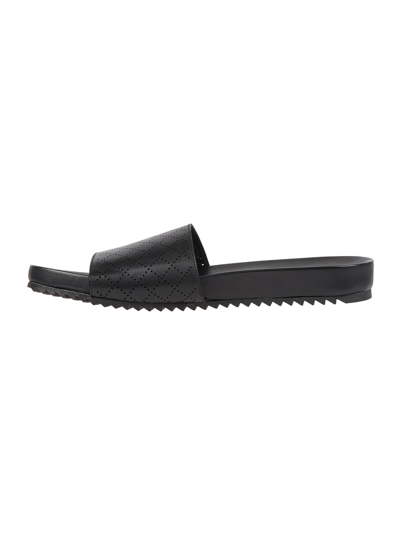 Pantolette aus Leder Modell 'Storm' in schwarz
