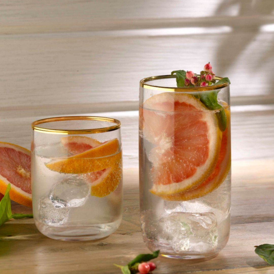 Pasabahce Glas Iconic Golden Touch 280 ml, Glas, 6er Set