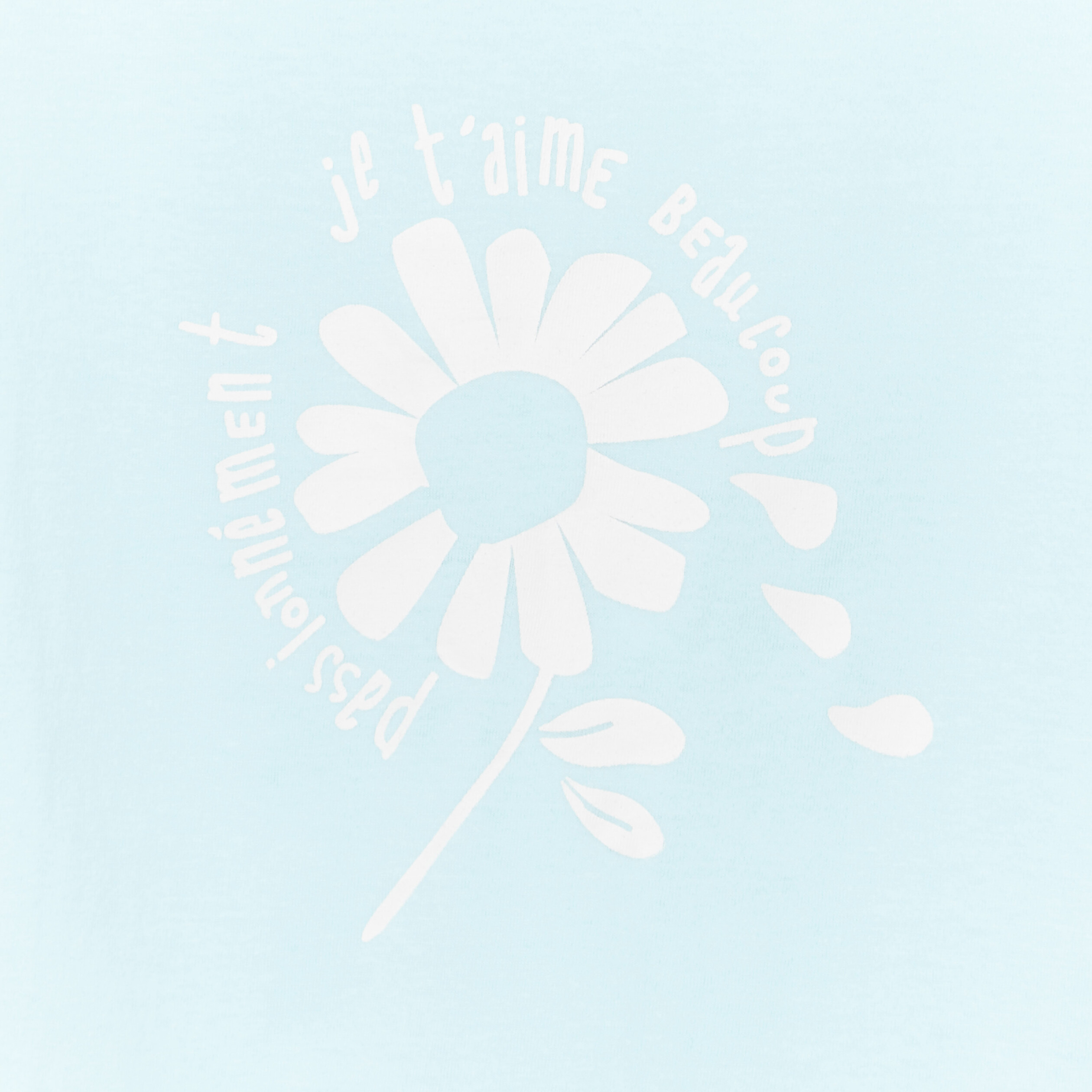 T-shirt droit manches courtes coton bleu clair fille | La Halle