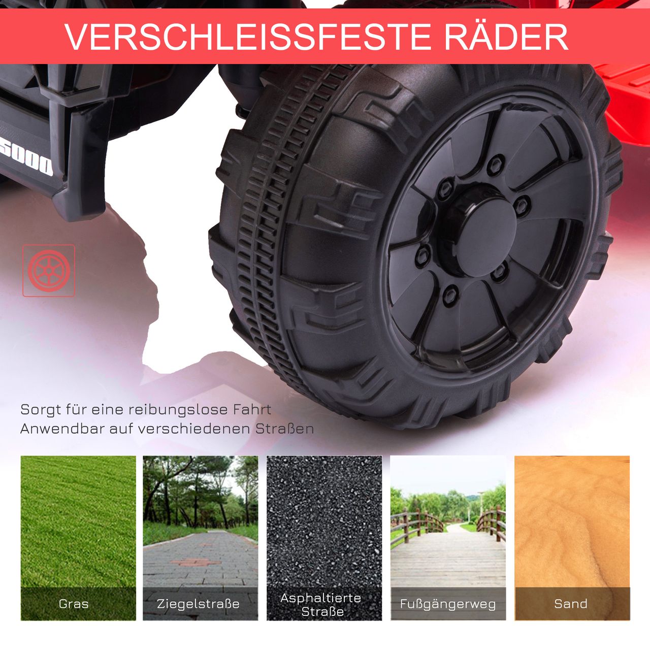 HOMCOM Mini Elektro-Quad Kinder Elektro ATV Kinderwagen Kinderauto Rot