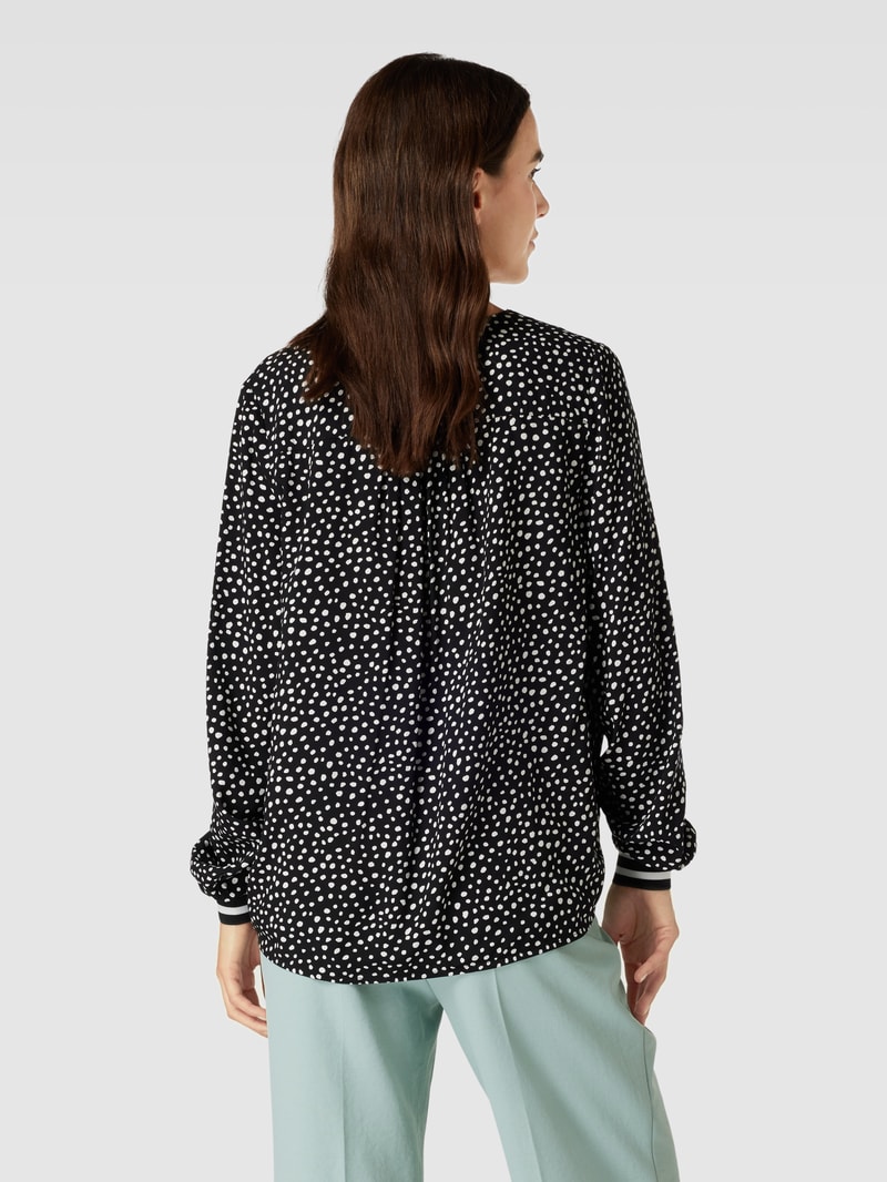 Bluse aus reiner Viskose mit V-Ausschnitt in schwarz