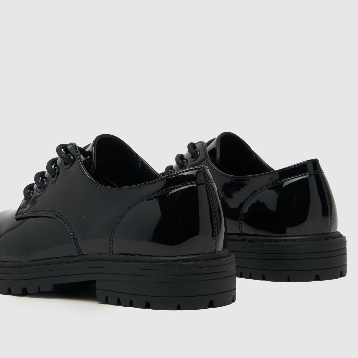 Schuh svarta litchi-spetsskor för flickor och juniorer