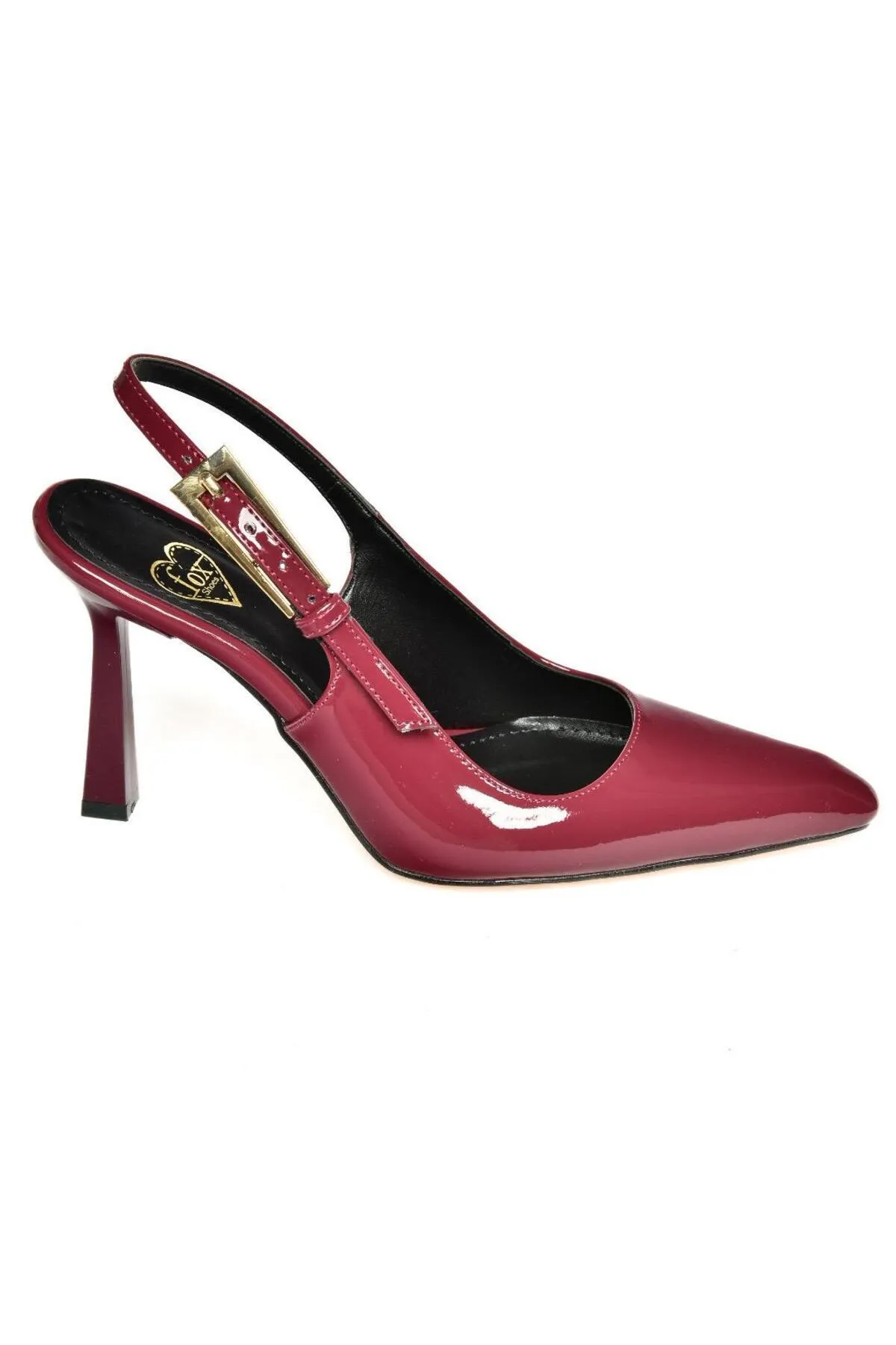 Fox Shoes  S752084908 Burgunderrote Lackleder-Damenschuhe mit dickem Absatz