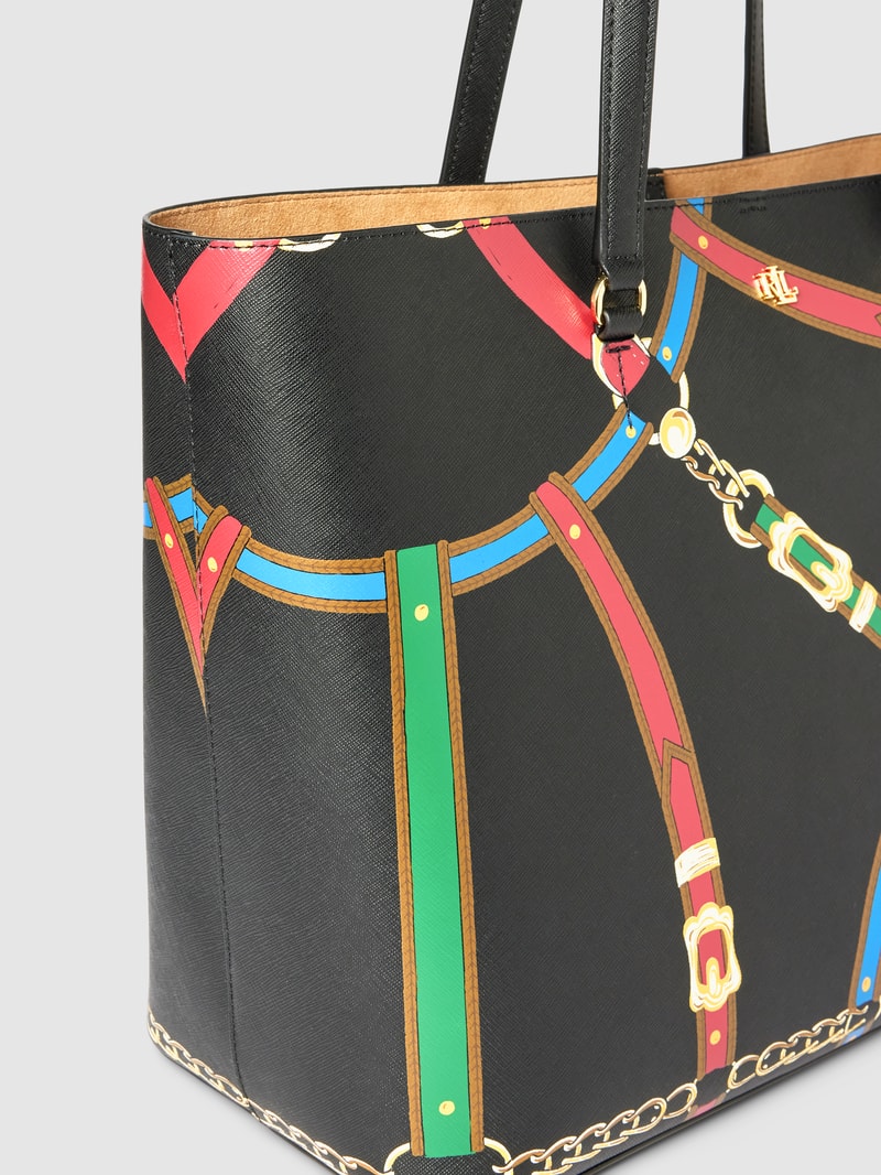 Tote Bag aus echtem Leder Modell 'KARLY' in schwarz
