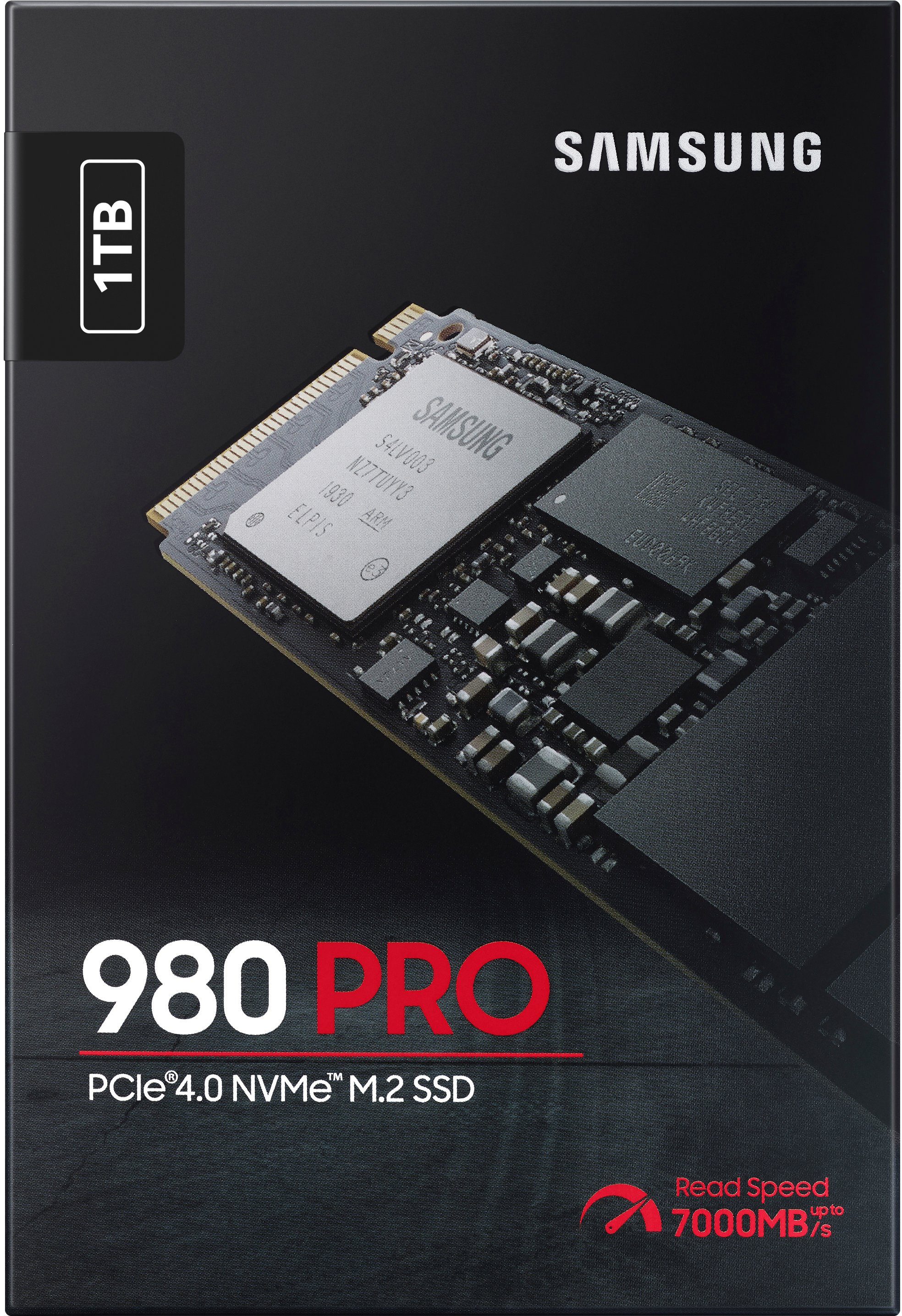 Samsung 980 PRO interne SSD (1 TB) 7000 MB/S Lesegeschwindigkeit, 5000 MB/S Schreibgeschwindigkeit, Playstation 5 kompatibel, PCIe® 4.0 NVMe™, M.2