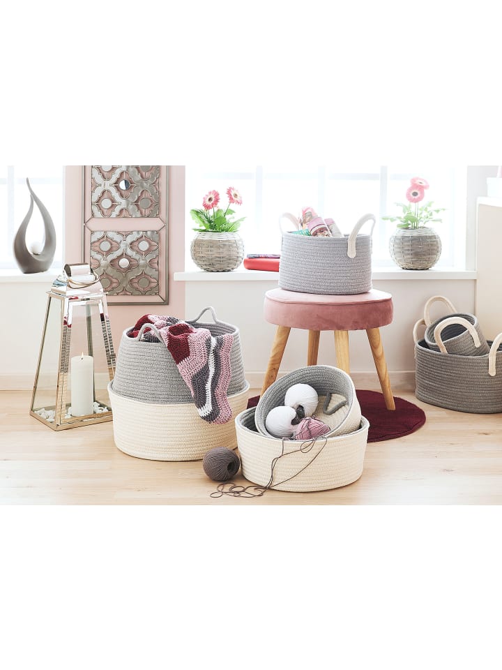 kobolo 3tlg. Set Aufbewahrungskorb FOLDSET3WG in Grau günstig kaufen onesize