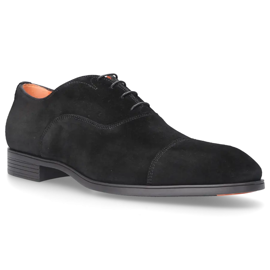 Santoni - Businessschuhe Oxford 11011 Veloursleder - schwarz