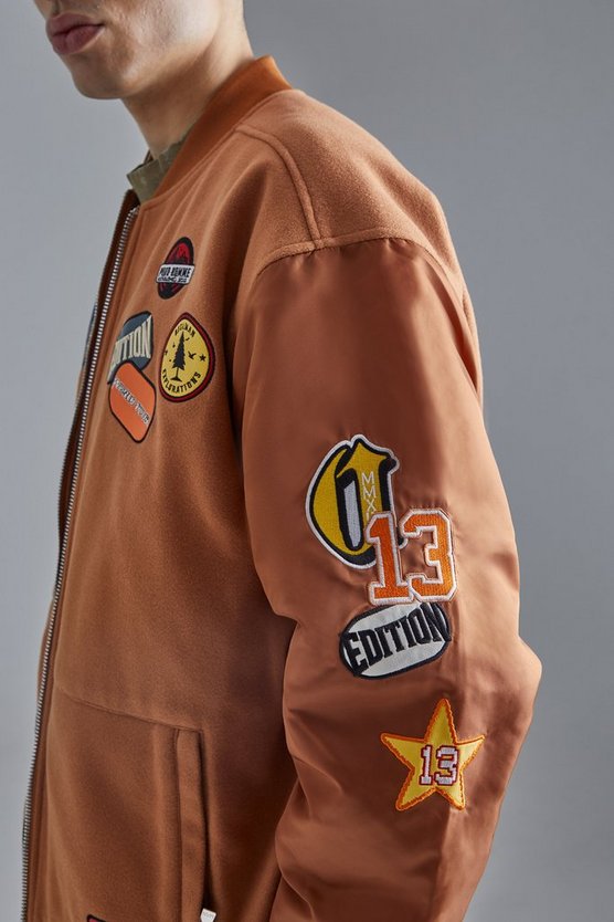 Oversize Bomberjacke mit Nylon-Ärmeln