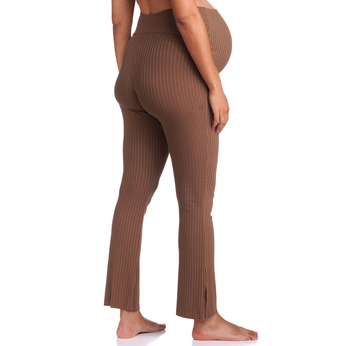 Damen Umstands-Loungehose in Ripp-Optik