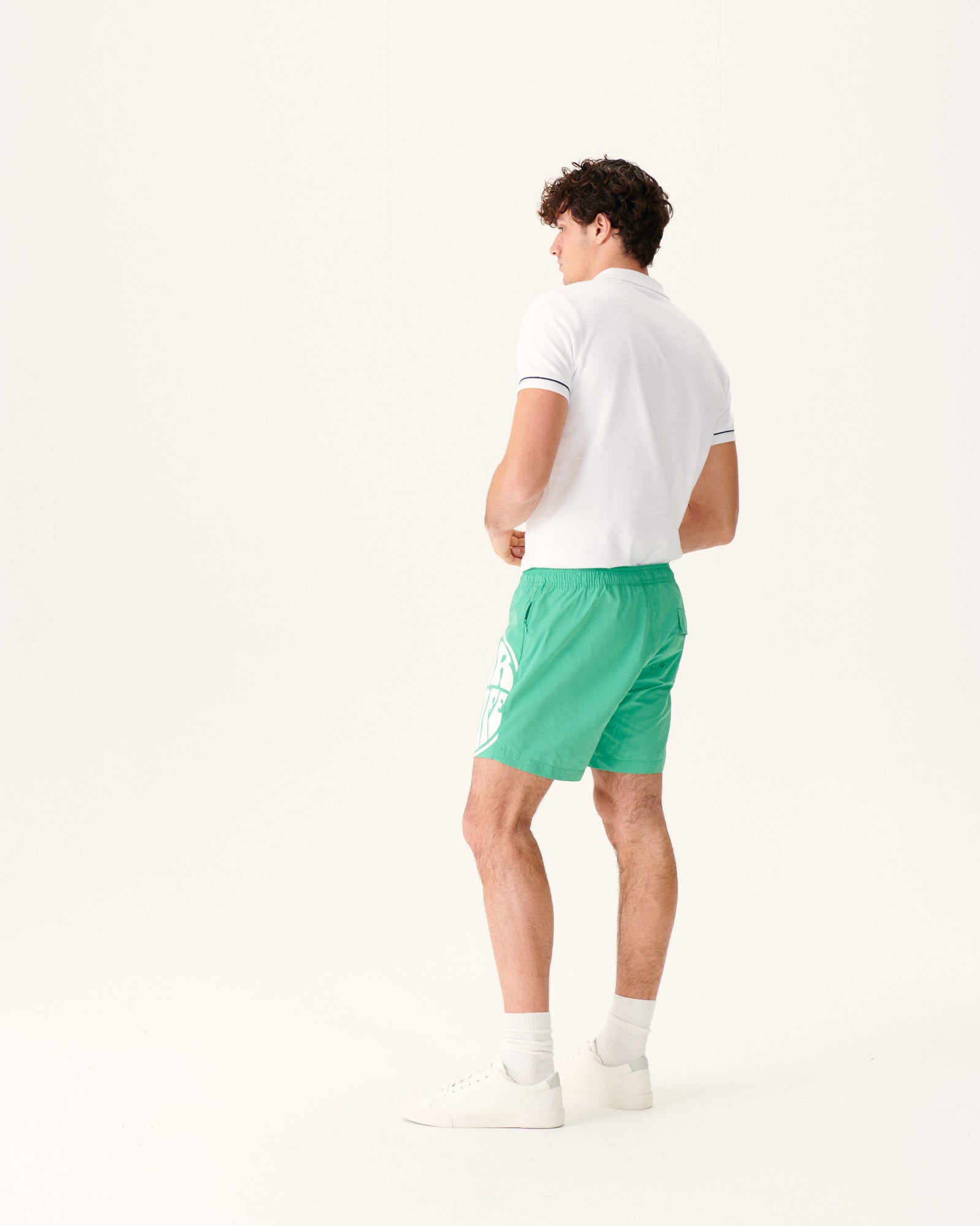 Short de bain Vert/Funday blanc Biarritz
