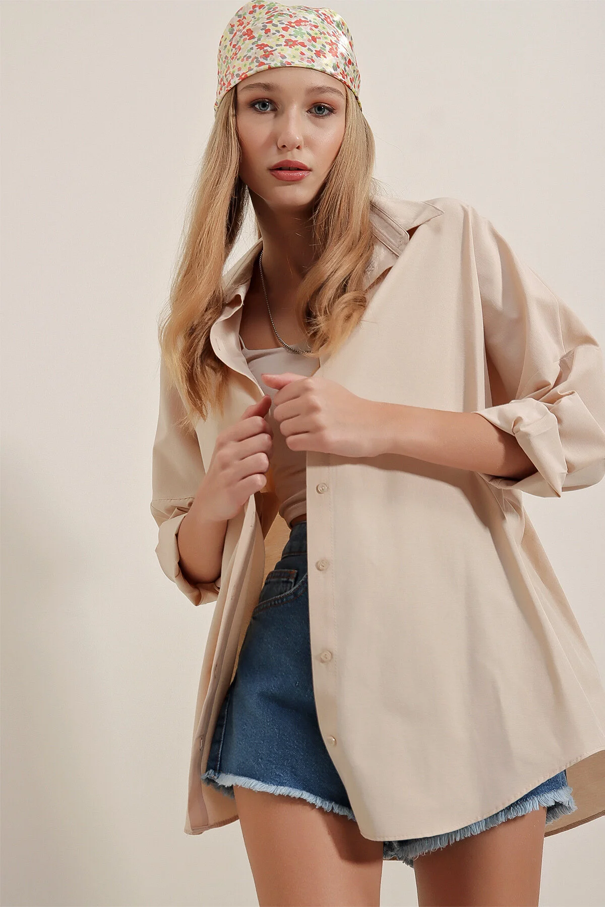 Bigdart  3900 Oversize-Lang-Basic-Hemd – Creme