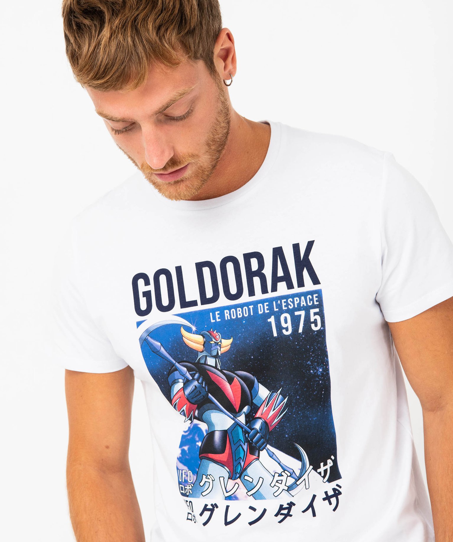 Tee-shirt à manches courtes motif Goldorak homme blanc | GEMO