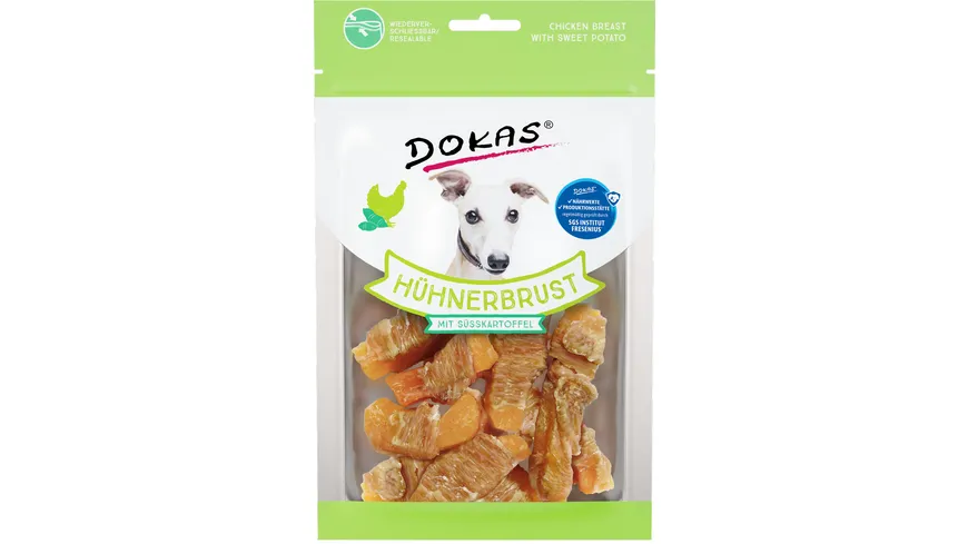 Dokas Hunde Snack Hühnerbrust mit Süßkartoffel 70 g