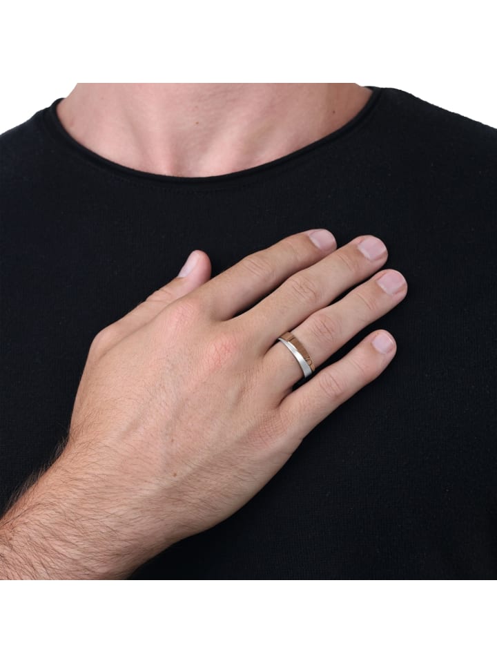 Amor Ring Edelstahl, IP Rose in Bicolor günstig kaufen