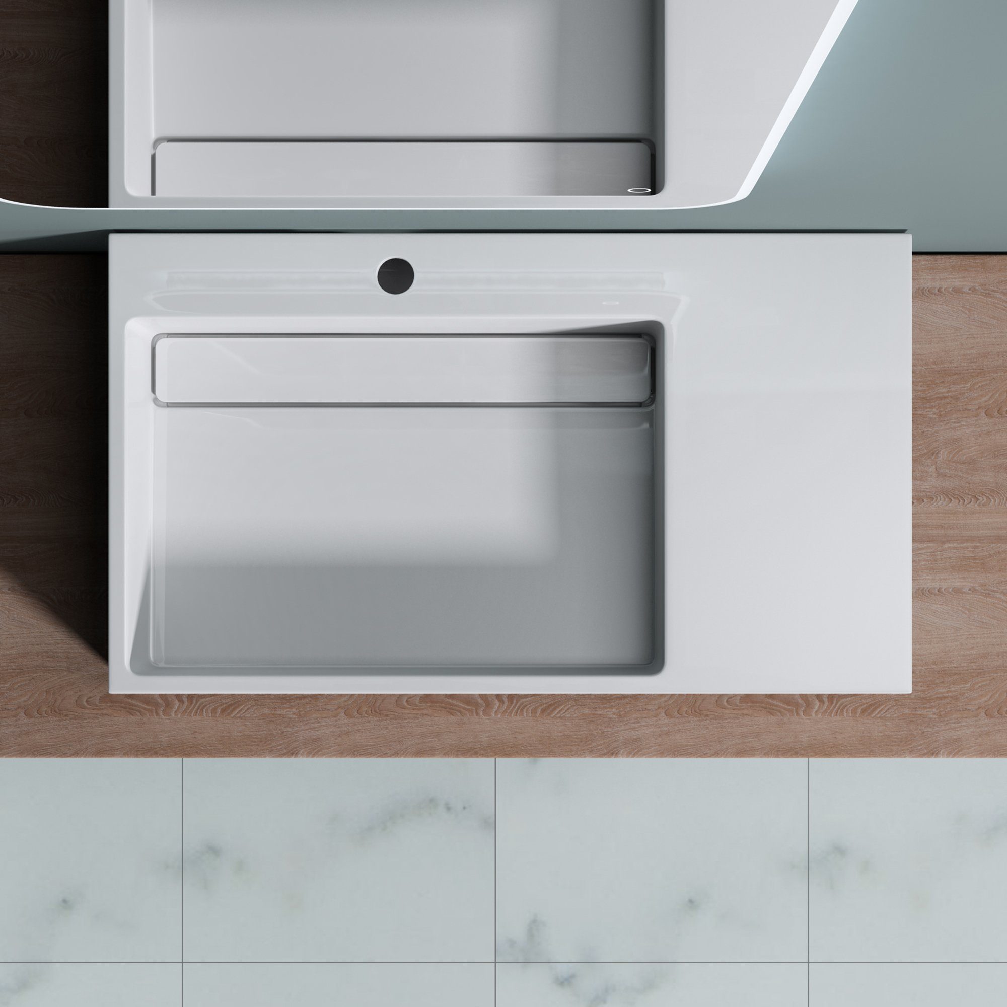 doporro Waschbecken doporro Design Hängewaschbecken Col12 Gussmarmor Aufsatzwaschbecken