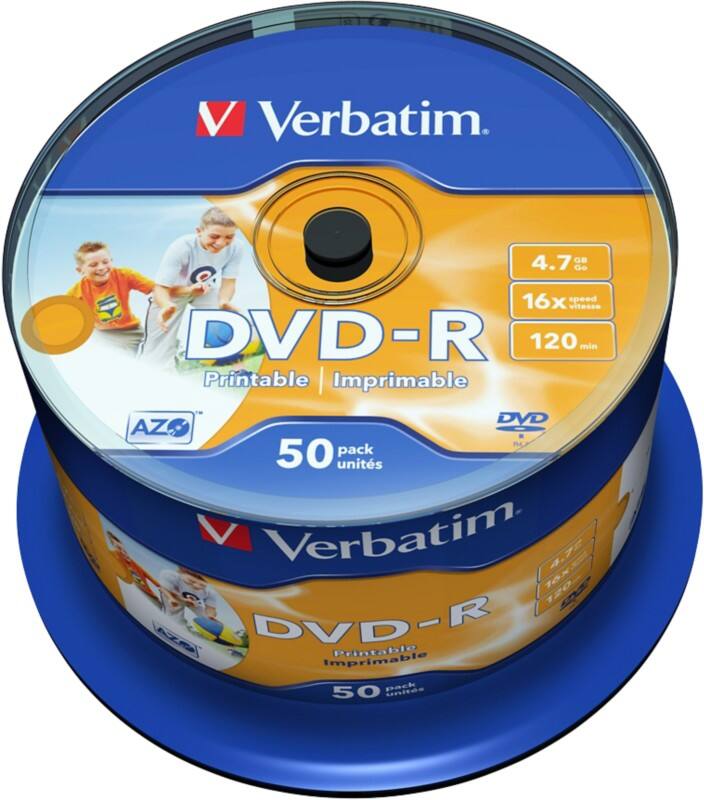 Verbatim DVD-R Spindel Bedruckbar 16 x 4.7 GB 50 Stück