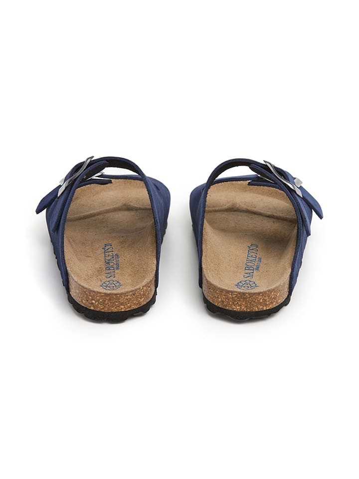 SABOKETS Leder-Pantoletten in Blau günstig kaufen