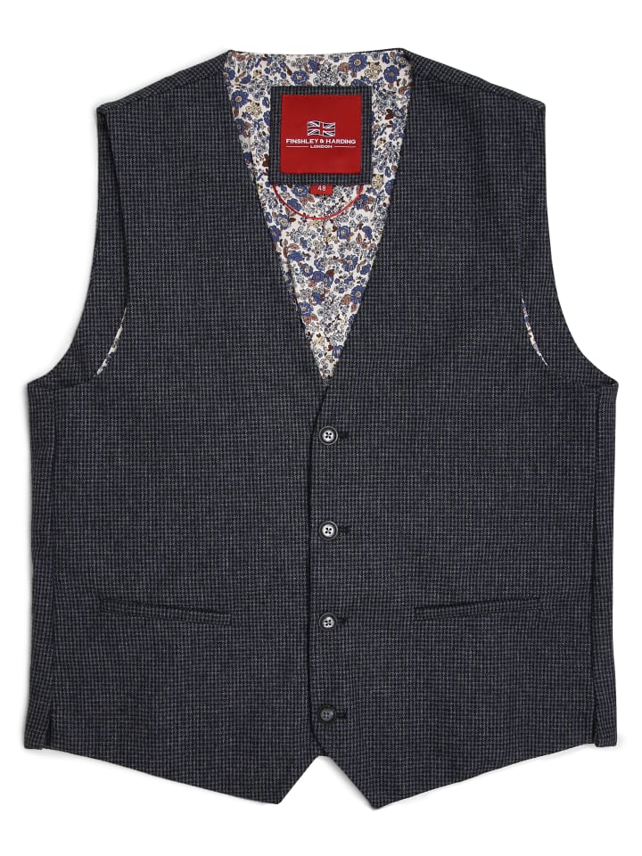 Finshley & Harding London Weste mit Fliege und Einstecktuch in marine - 0001 günstig kaufen